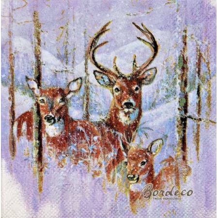 Serwetka decoupage firmy AMBIENTE jelenie i sarny 33x33cm